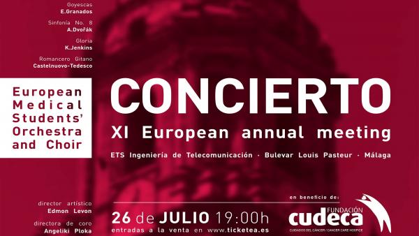 Cartel del concierto de la Orquesta y Coro Europeo de Estudiantes de Medicina a beneficio de Cudeca Cartel del concierto de la Orquesta y Coro Europeo de Estudiantes de Medicina a beneficio de Cudeca