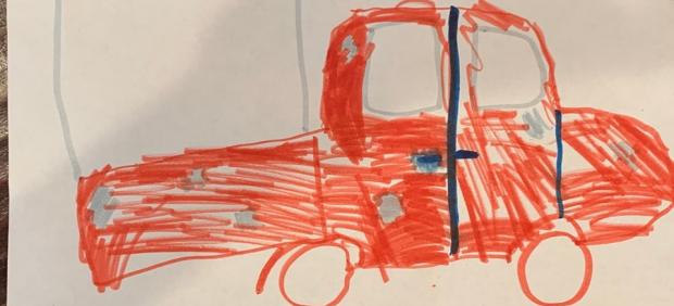 Dibujo hecho por una menor de 9 años testigo de un robo