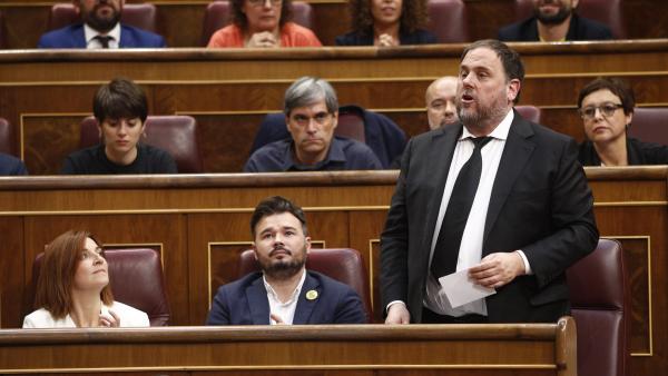 Imagen de archivo de Oriol Junqueras interviniendo en la sesión constitutiva del Congreso de los Diputados. Imagen de archivo de Oriol Junqueras interviniendo en la sesión constitutiva del Congreso de los Diputados.