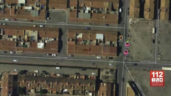 Imagen por satélite del lugar del incendio Imagen por satélite del lugar del incendio