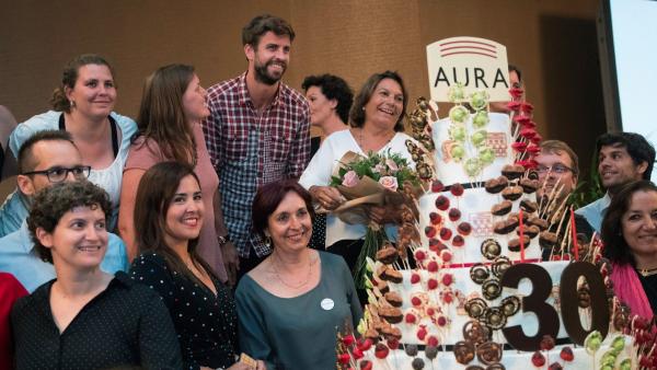 Gerard Piqué se emociona en un acto de la Fundación Aura Gerard Piqué se emociona en un acto de la Fundación Aura