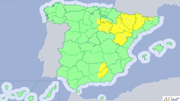 Mapa de alertas por tormentas Mapa de alertas por tormentas