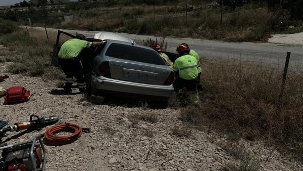 Imagen del accidente facilitada por Voluntarios de Protección Civil de Mula Imagen del accidente facilitada por Voluntarios de Protección Civil de Mula