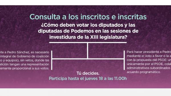 Podemos cierra la consulta para definir su voto en la investidura, cuyos resulta Podemos cierra la consulta para definir su voto en la investidura, cuyos resulta
