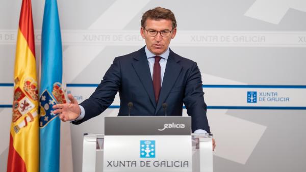 El presidente de la Xunta, Alberto Núñez Feijóo, en la rueda de prensa del Consello El presidente de la Xunta, Alberto Núñez Feijóo, en la rueda de prensa del Consello