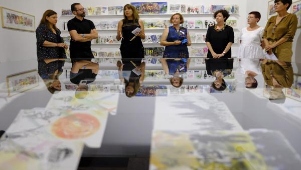 Inauguración de la exposición 'Son dibujos' en el Festival Pirineos Sur. Inauguración de la exposición 'Son dibujos' en el Festival Pirineos Sur.