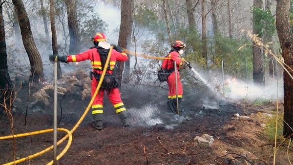 Efectivos trabajando en el incendio de la Serra de 2013 Efectivos trabajando en el incendio de la Serra de 2013