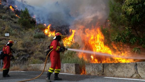 Imagen de archivo de bomberos sofocando un incendio en el sur de la provincia de Ávila. Imagen de archivo de bomberos sofocando un incendio en el sur de la provincia de Ávila.