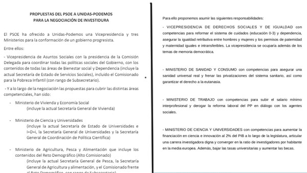 Documentos de PSOE y Podemos Documentos de PSOE y Podemos