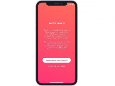 Traveler Alert es la nueva actualización de Tinder que protege a los usuarios LGTBI