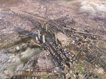 Vista aérea del nuevo desarrollo de Madrid Nuevo Norte.
