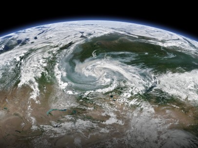 Imagen de satélite en la que se ve el incendio que sufren varias regiones de Rusia