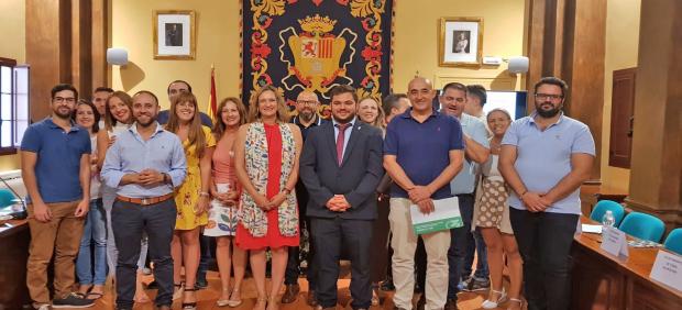 Miguel Rodríguez con el resto de alcaldes de la Sierra de Cádiz