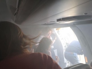 Momento del incidente en el avión de British Airways.