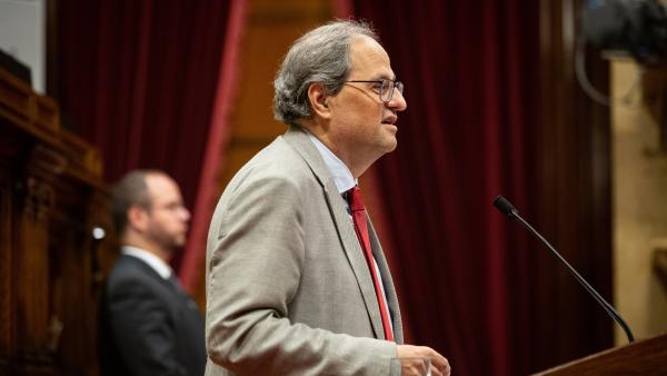 El presidente de la Generalitat, Quim Torra, durante una intervención en el Parlament El presidente de la Generalitat, Quim Torra, durante una intervención en el Parlament