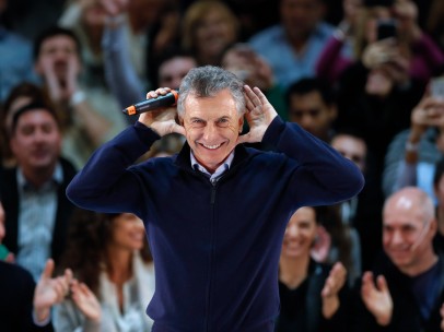 Mauricio Macri durante un acto de campaña