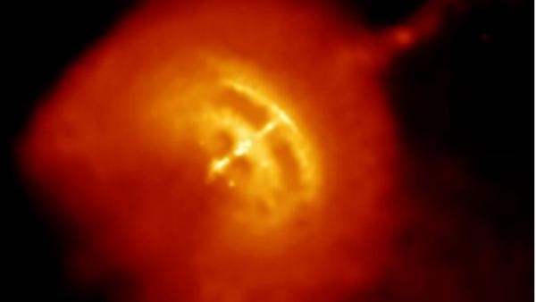 El Pulsar de Vela y su nebulosa circundante. El Pulsar de Vela y su nebulosa circundante.