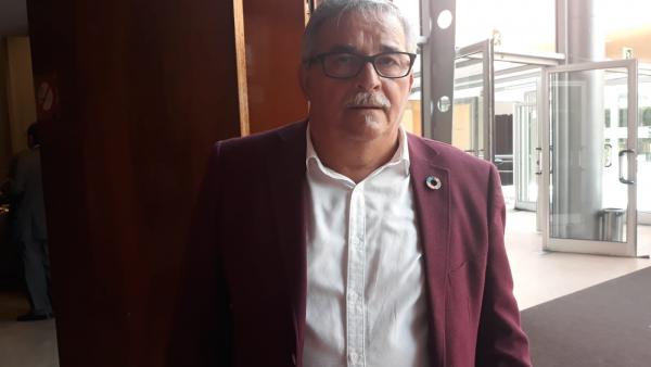 El alcalde de Mieres, Anibal Vázquez, antes de asistir a un acto en la Fidma El alcalde de Mieres, Anibal Vázquez, antes de asistir a un acto en la Fidma