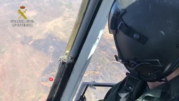 Incendio en Cazadores visto desde el helicóptero de la Guardia Civil Incendio en Cazadores visto desde el helicóptero de la Guardia Civil