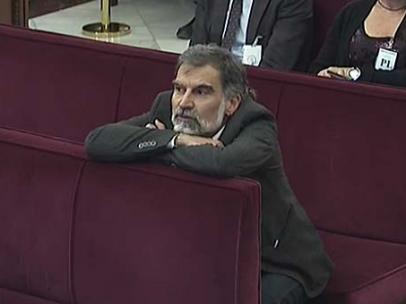 Jordi Cuixart durante una sesión del juicio al procés en el Supremo. ARCHIVO