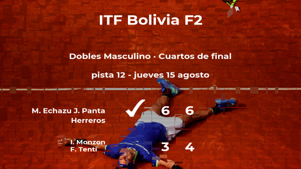 Echazu y Panta Herreros vencieron a los tenistas Monzon y Tenti y estarán en las semifinales del torneo de La Paz Echazu y Panta Herreros vencieron a los tenistas Monzon y Tenti y estarán en las semifinales del torneo de La Paz
