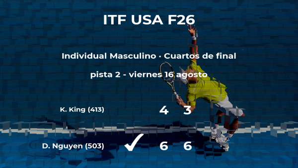 Daniel Nguyen le quita la plaza de las semifinales al tenista Kevin King Daniel Nguyen le quita la plaza de las semifinales al tenista Kevin King