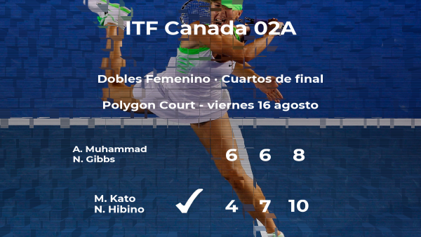 Kato y Hibino pasan a la siguiente fase del torneo ITF Canada 02A tras vencer en los cuartos de final Kato y Hibino pasan a la siguiente fase del torneo ITF Canada 02A tras vencer en los cuartos de final