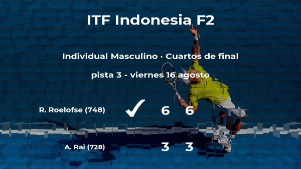 El tenista Ruan Roelofse consigue clasificarse para las semifinales del torneo de Yakarta El tenista Ruan Roelofse consigue clasificarse para las semifinales del torneo de Yakarta