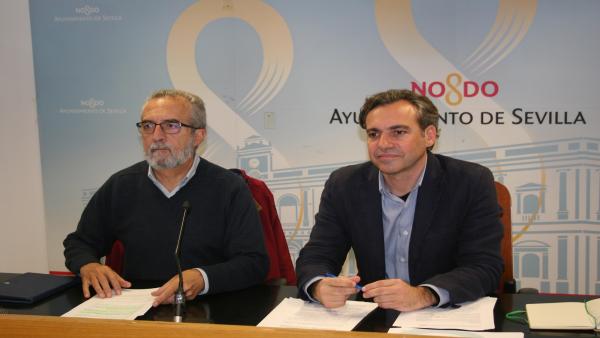 El delegado del Área de Bienestar Social, Empleo y Planes Integrales de Transformación Social, Juan Manuel Flores y el director gerente de Emvisesa, Felipe Castro. El delegado del Área de Bienestar Social, Empleo y Planes Integrales de Transformación Social, Juan Manuel Flores y el director gerente de Emvisesa, Felipe Castro.