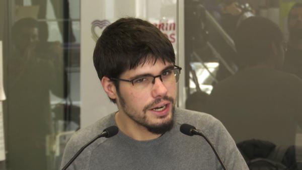 El secretario general de Podemos Euskadi, Lander Martínez, durante un rueda de prensa (archivo) El secretario general de Podemos Euskadi, Lander Martínez, durante un rueda de prensa (archivo)