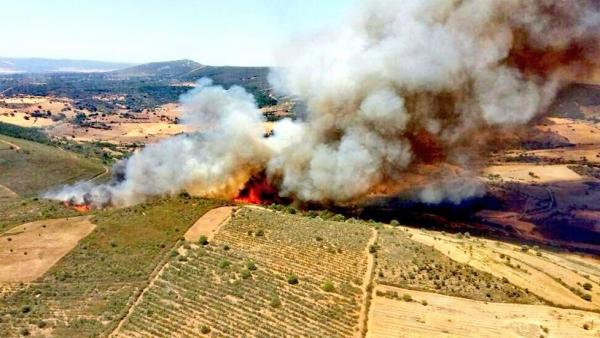 Imagen del incendio en Serrradilla del Arroyo. Imagen del incendio en Serrradilla del Arroyo.