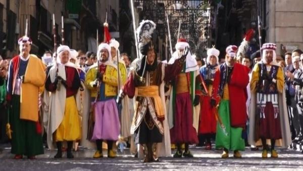 Imagen de archivo de los Moros y Cristianos de Alcoi Imagen de archivo de los Moros y Cristianos de Alcoi