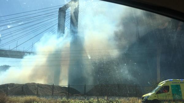 Incendio bajo el puente del Centenario Incendio bajo el puente del Centenario