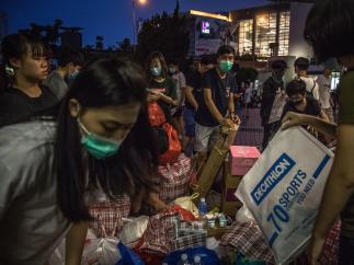 Manifestantes de Hong Kong