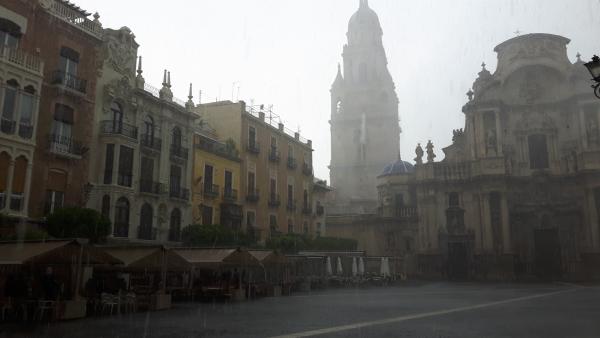 Imagen de la tormenta en la ciudad de Murcia Imagen de la tormenta en la ciudad de Murcia