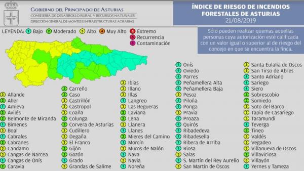 Índice De Riesgo Por Incendios Forestales Para El Miércoles 21 De Agosto. Índice De Riesgo Por Incendios Forestales Para El Miércoles 21 De Agosto.