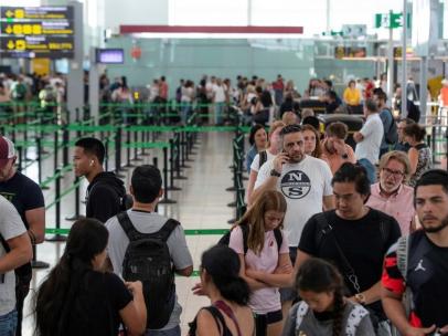 Turistas en El Prat