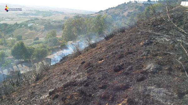 Superficie calcinada por incendio de pastos en Medina Superficie calcinada por incendio de pastos en Medina