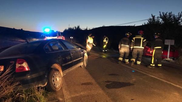 Imagen del accidente de esta madrugada. Imagen del accidente de esta madrugada.