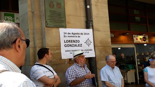 Acto de homenaje al judío Lorenzo González quemado en 1719 en Logroño Acto de homenaje al judío Lorenzo González quemado en 1719 en Logroño