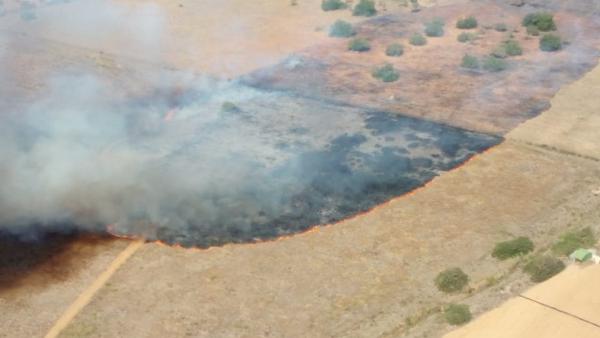 Fotografía aérea del incendio declarado en Sant Joan (Ibiza) Fotografía aérea del incendio declarado en Sant Joan (Ibiza)
