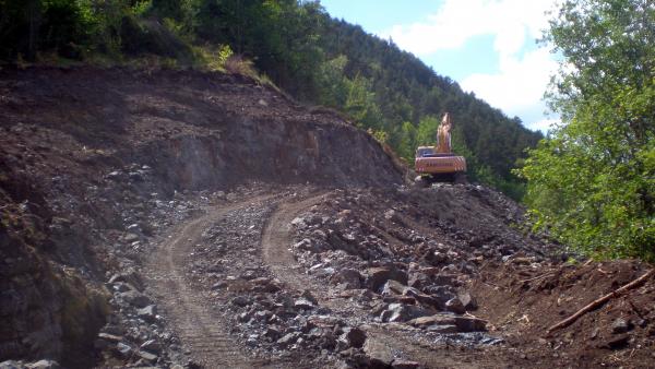 Inicio de las obras en Espés. Inicio de las obras en Espés.