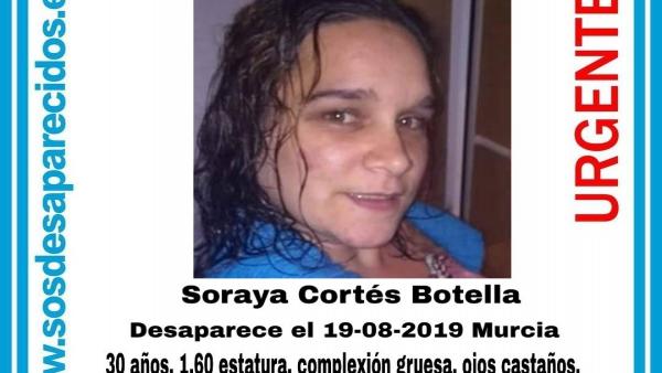 Soraya Cortés Botella, de 30 años, que iba con sus hijos de tres y cuatro años, está desaparecida en Murcia desde el 19 de agosto Soraya Cortés Botella, de 30 años, que iba con sus hijos de tres y cuatro años, está desaparecida en Murcia desde el 19 de agosto