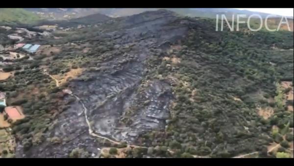 Superficie calcinada por el incendio de Almonaster agosto 2019 Superficie calcinada por el incendio de Almonaster agosto 2019