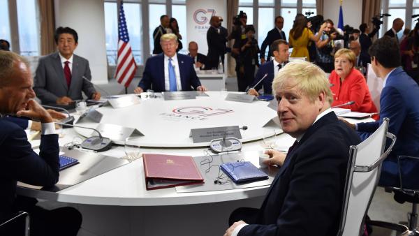 Boris Johnson y Donald Trump, en el G-7 Boris Johnson y Donald Trump, en el G-7