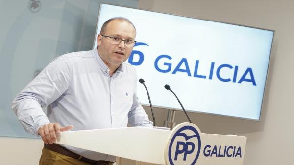 El secretario general del PP de Galicia, Miguel Tellado, en rueda de prensa El secretario general del PP de Galicia, Miguel Tellado, en rueda de prensa