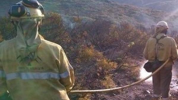 Imagen de archivo de bomberos de Infoca trabajando en un incendio Imagen de archivo de bomberos de Infoca trabajando en un incendio