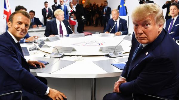 Trump y Macron en la reunión del G-7 Trump y Macron en la reunión del G-7