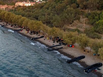 Oleada de migrantes en Lesbos
