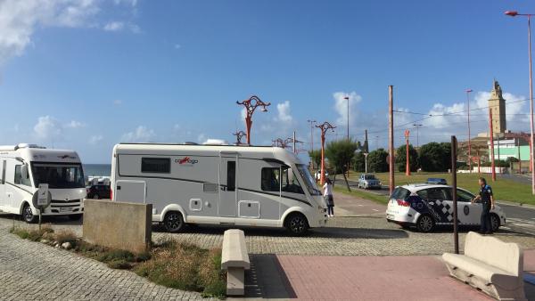 Autocaravanas estacionadas en A Coruña
